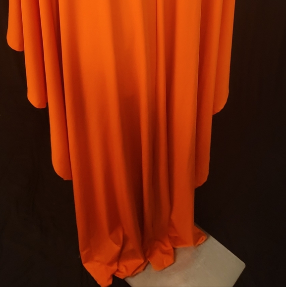 Orange mini dress with cape style back - Picture 3 of 4